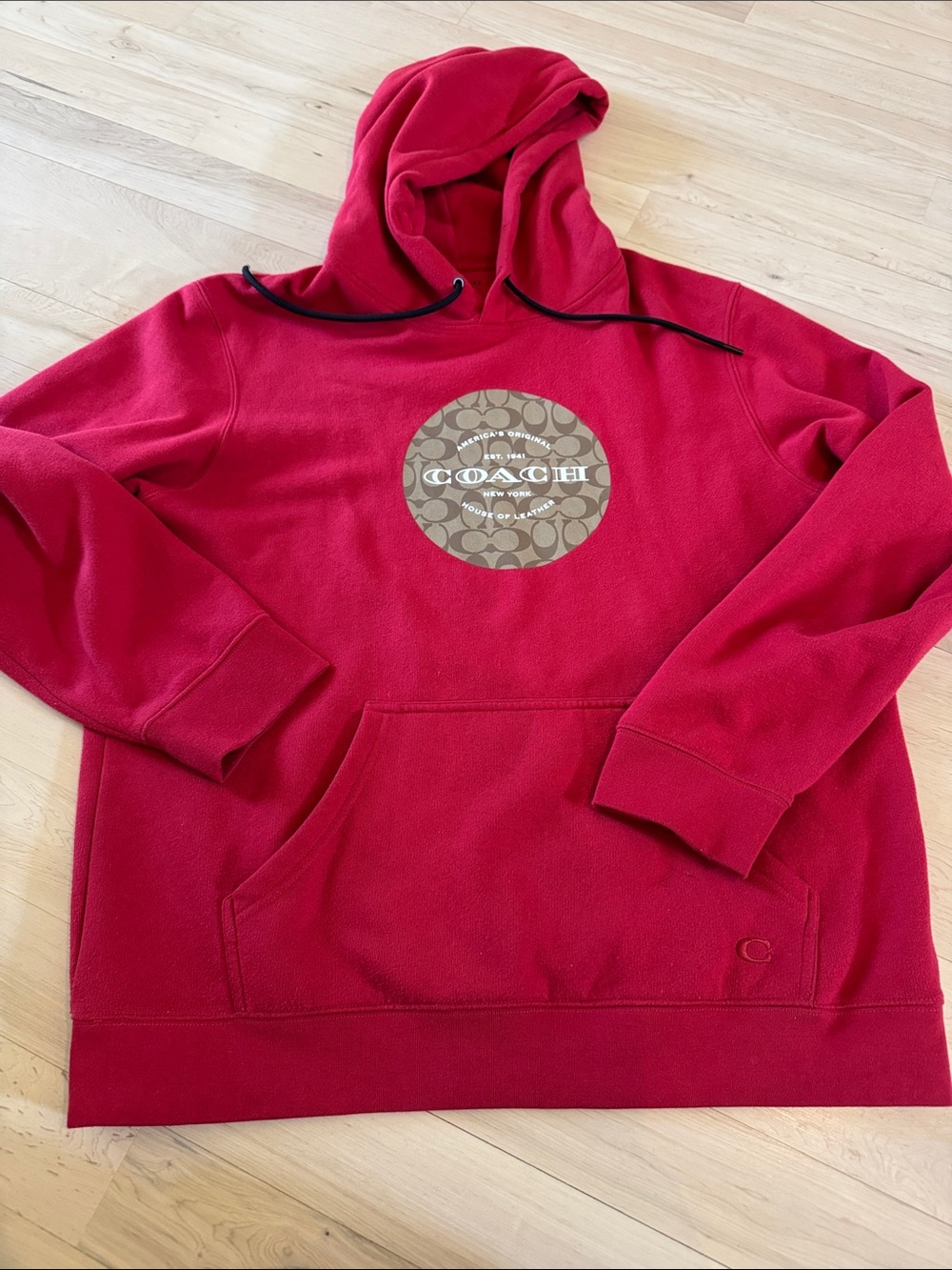 Coach Red Graphic Logo Sweatshirt Hoodie-Unisex-XL